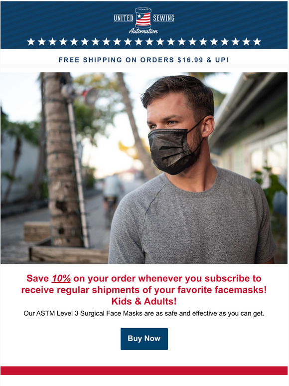 Save 10% on USA made face masks today!