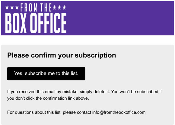 From The Box Office News & Offers: Please Confirm Subscription