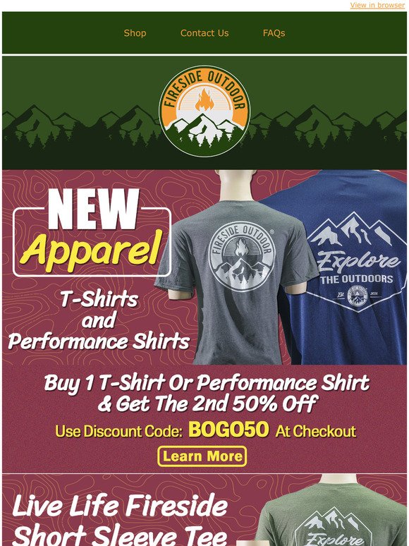 NEW! Fireside Outdoor Apparel Buy One Get One 50% Off