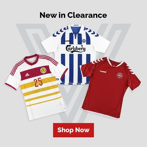 Clearance at Vintage Football Shirts