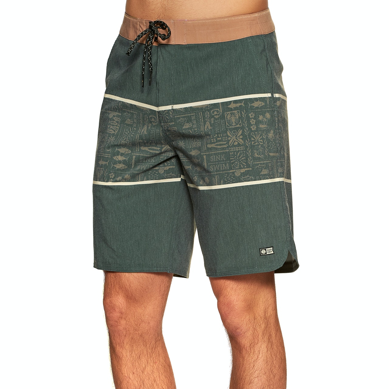 Salty Crew Overboard Mens Boardshorts - Asphalt
