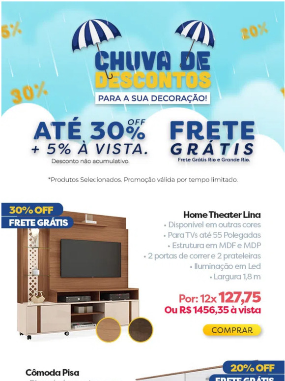 , chovendo descontos para o final de semana!
