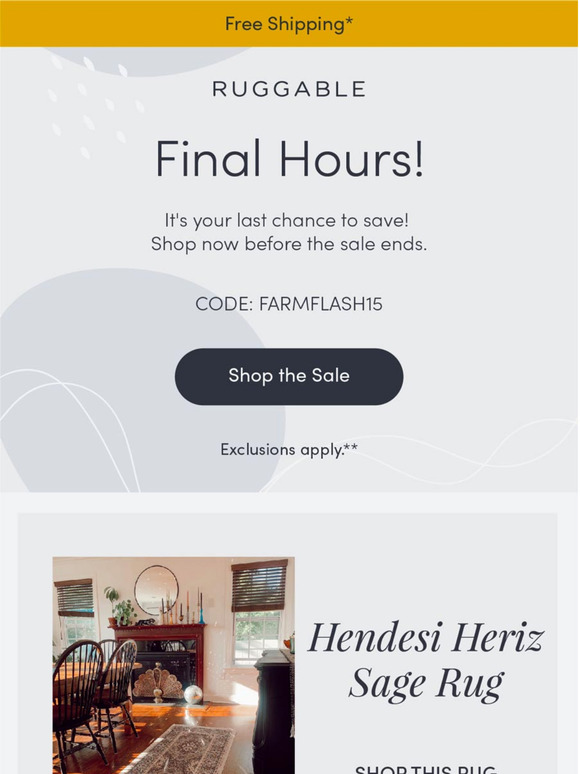 Ruggable Final Hours! Milled