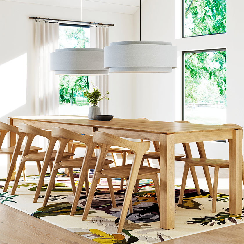 Alicia Linen Double Drum Pendant by Alder & Ore.