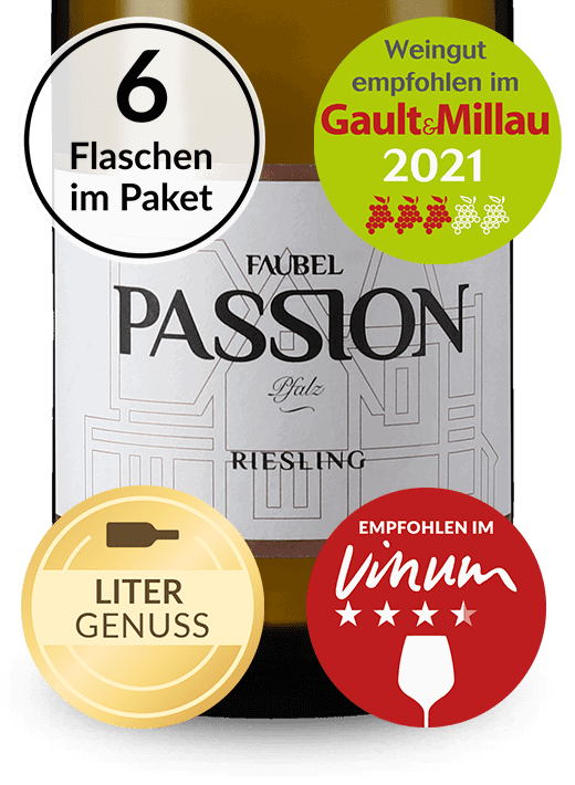 Riesling-Liter-Leidenschaft: Faubel 6 Flaschen Passion Riesling trocken Liter 2020