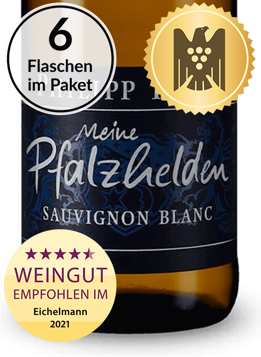 Pfälzer Vorzeige-Sauvignon: Philipp Kuhn 6 Flaschen Meine Pfalzhelden Sauvignon Blanc trocken 2020