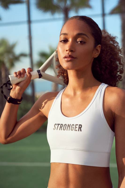 Image of Logo White Sports Bra