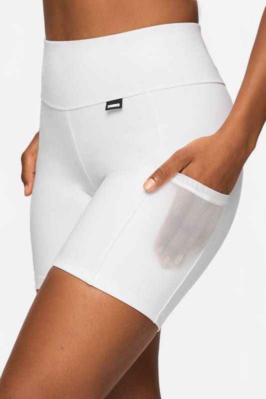 Image of Ace White Biker Shorts	