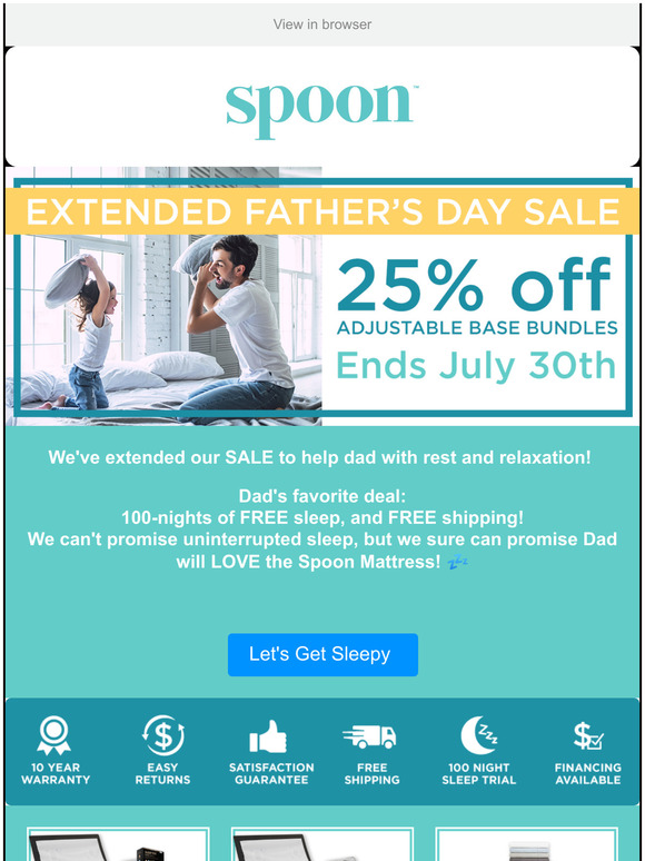 SALE Extended: Make Everyday Father's Day a With A Spoon Mattress