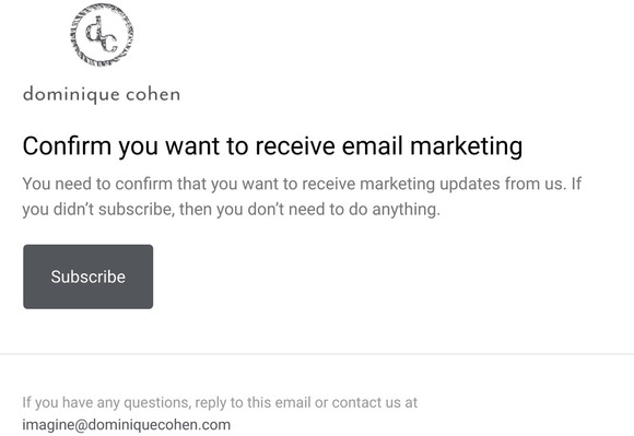 Confirm you want to receive email marketing