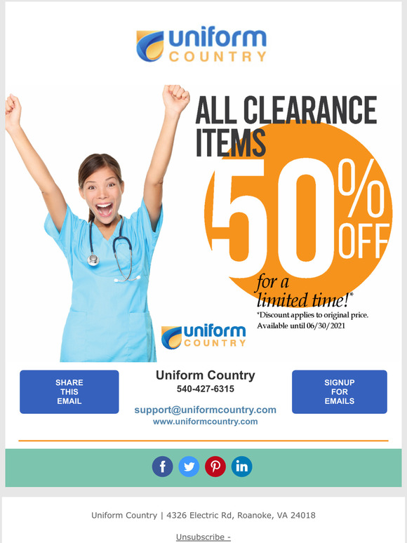 All Clearance Items 50% OFF