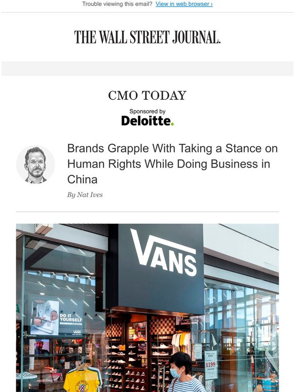 The Wall Street Journal Cmo Today Western Brands Weigh Reputation At Home When Doing Business In China Milled