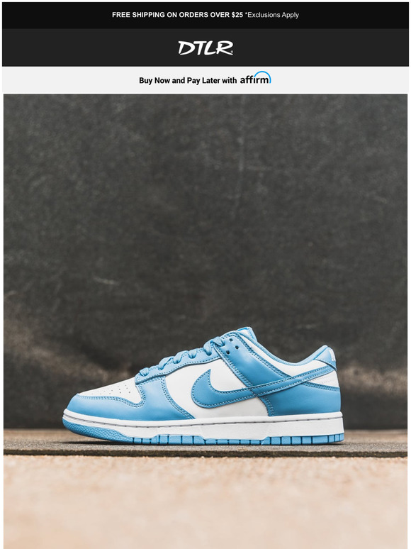 DTLR (Down Town Locker Room) Enter Now Nike Dunk Low UNC Milled