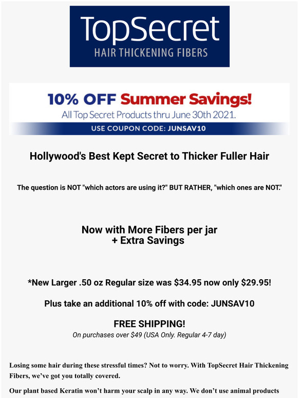 June Savings on Instant Thicker, Denser Hair!