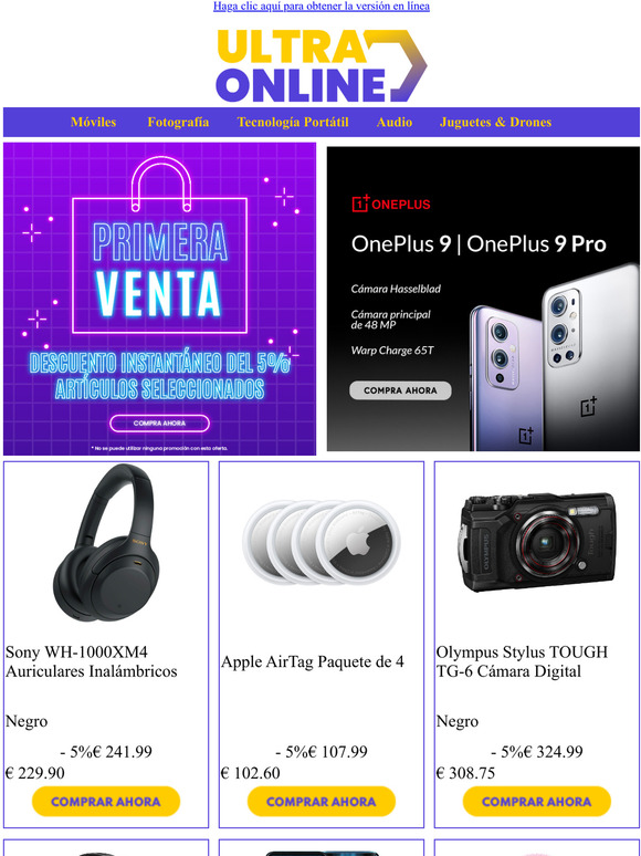 Prime DayDescuento en artculos ms vendidos en Ultra Online