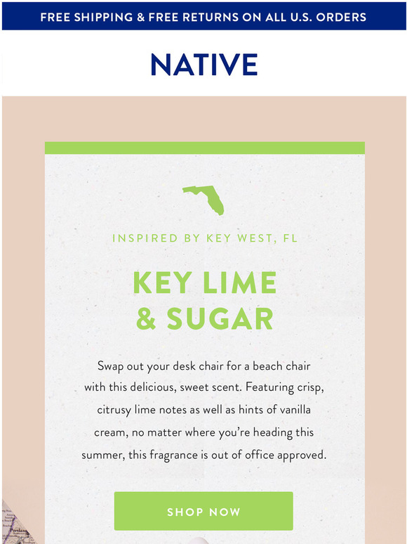 Native Try our sweet & citrusy Key Lime & Sugar Milled