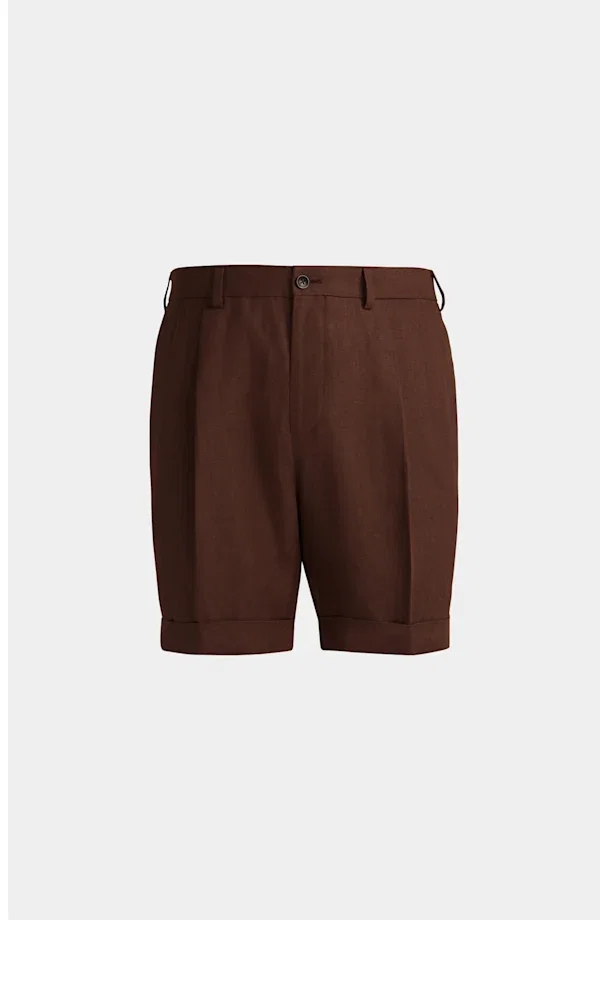 The Brown Pleated Bosa Shorts
