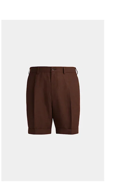 The Brown Pleated Bosa Shorts