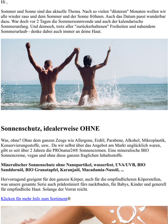  Wenn die Sommersonne auf der Haut kitzelt