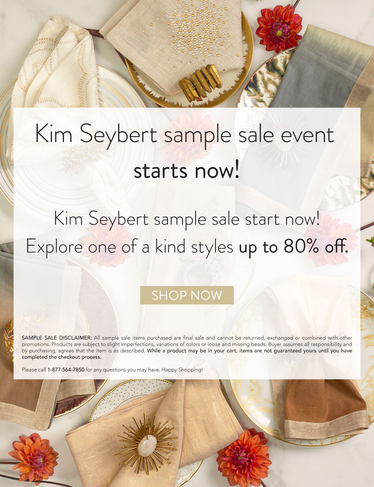 Kim Seybert Kim Seybert sample sale event starts now! Up to 80 off