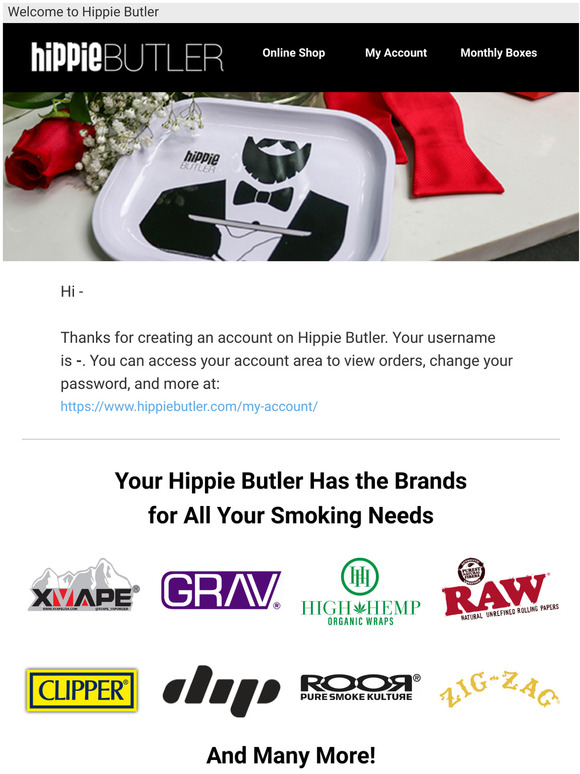 Your account on Hippie Butler