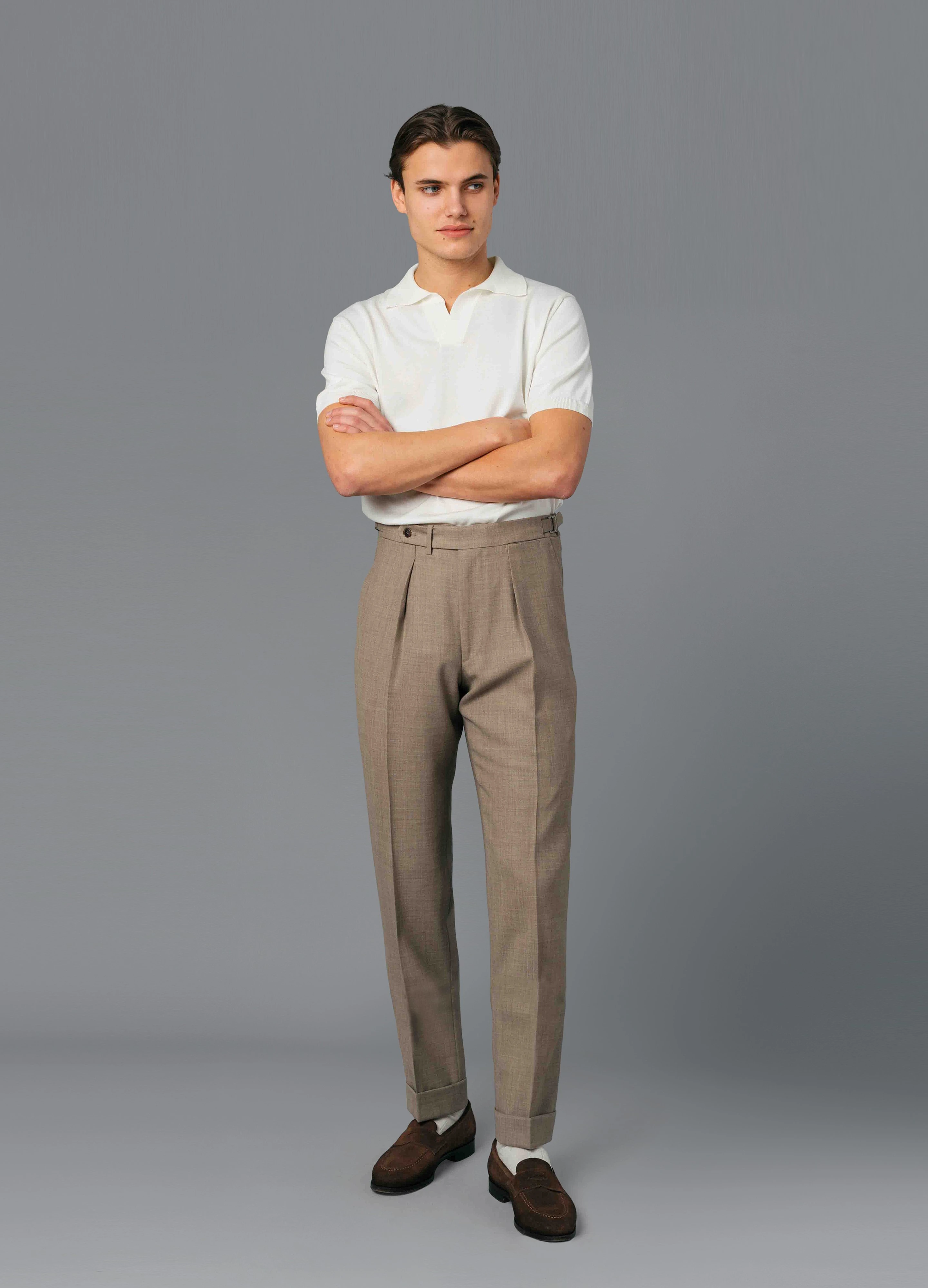 Alfie Cotton Trousers - Beige – Berg & Berg