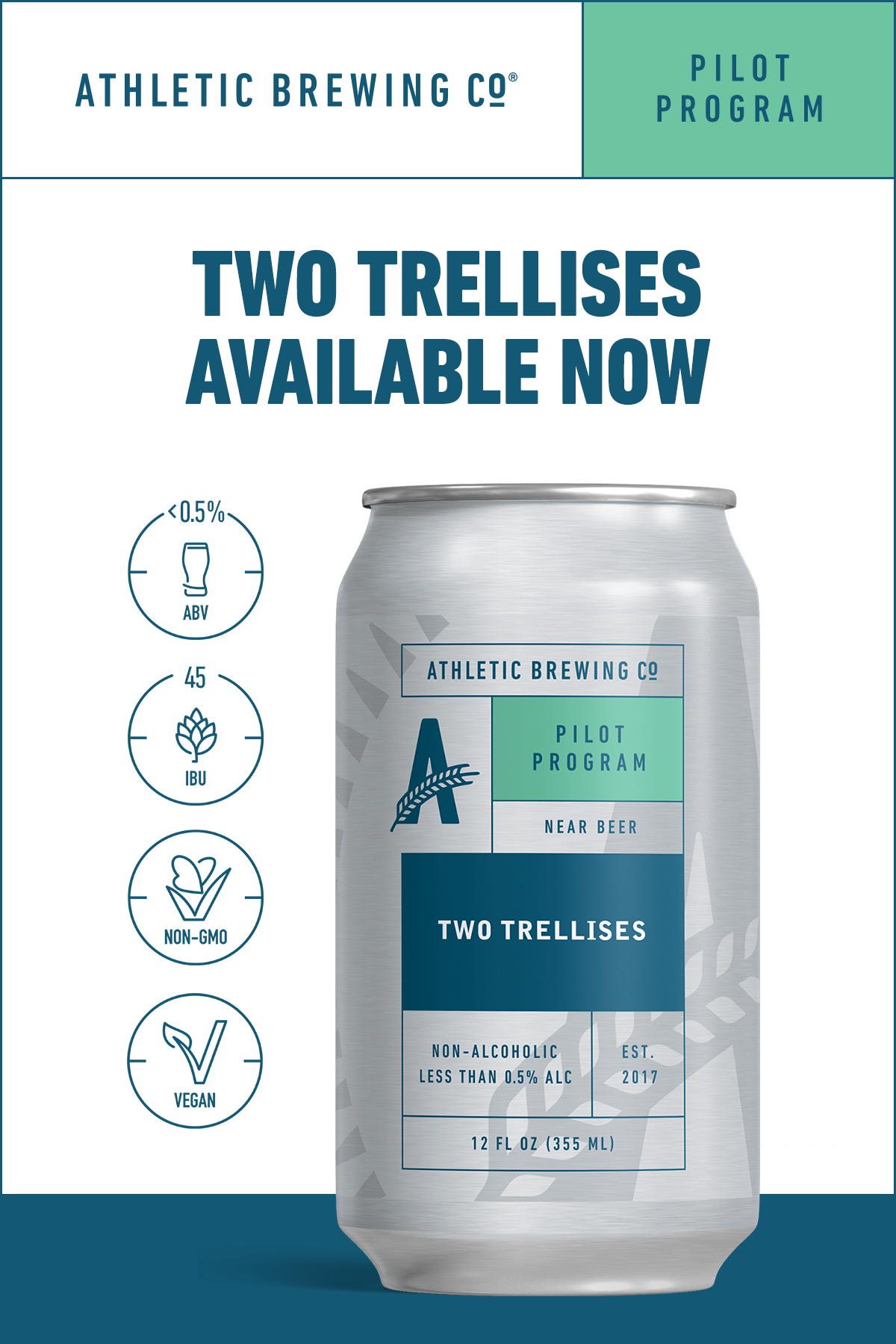 Athletic Brewing New Pilot Batch Available Two Trellises Mosaic