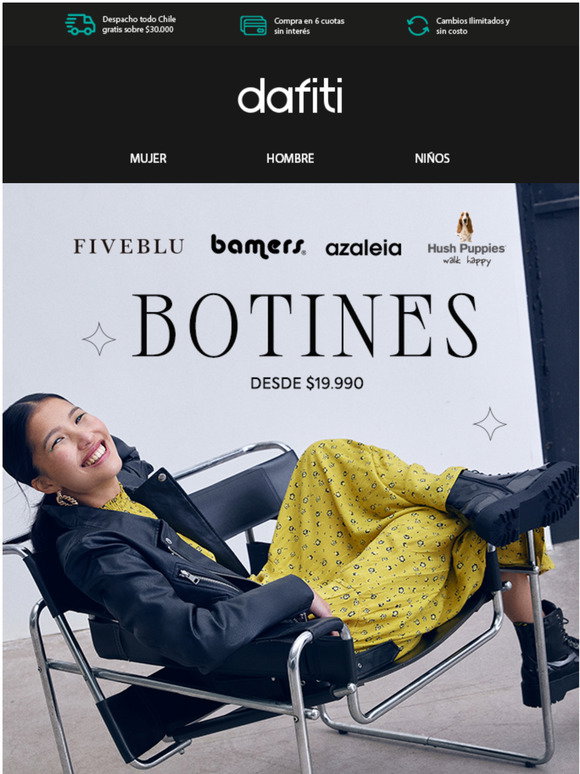 Dafiti: Botines desde $19.990: Bamers, Fiveblu, Azaleia, Hush Puppies y ms.  | Milled