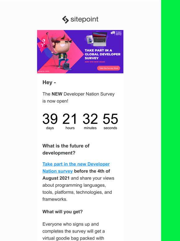 Complete this Developer Survey for a chance to win a MacBook Pro