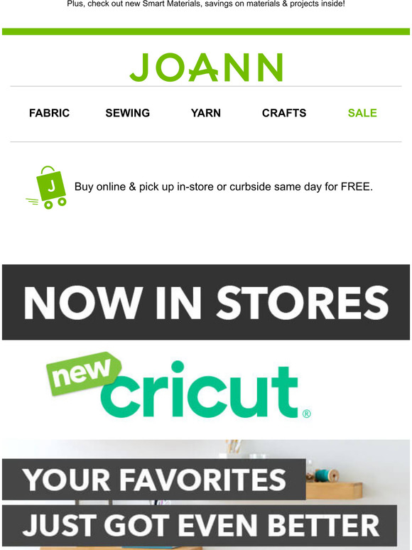 JoAnn Fabric and Craft Store ONLY at JOANN New Cricut machines are