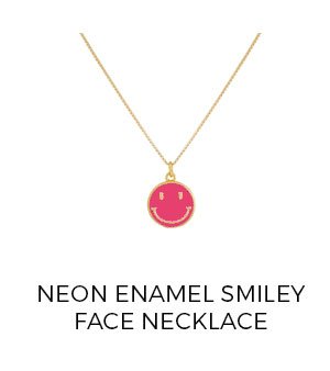Neon Enamel Smiley Face Necklace