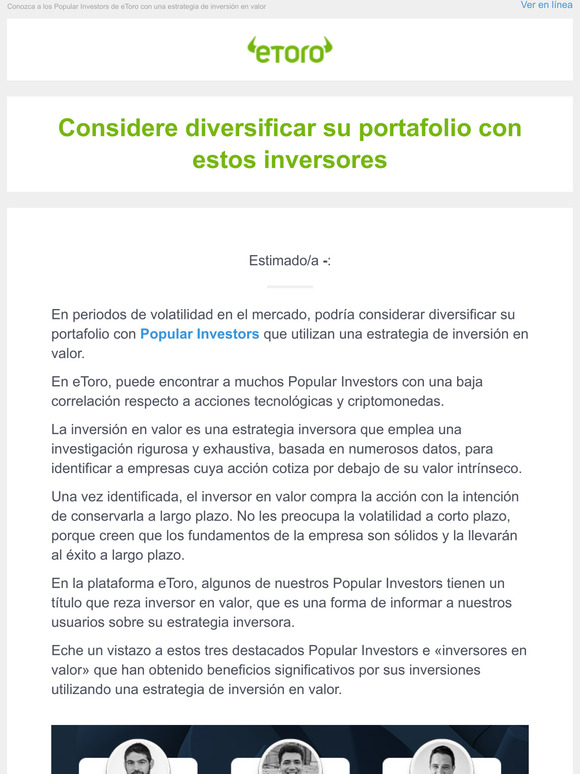 Mercados voltiles? Considere copiar a estos inversores en valor