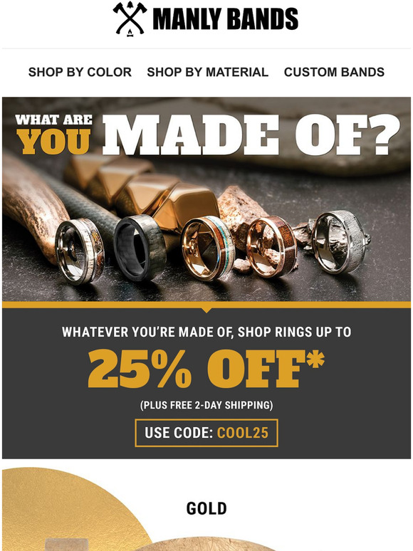 Manly Bands What Is Your Ring Made Of? (Promo Code Within) Milled