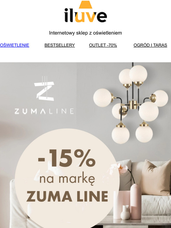-15% na wszystkie lampy od ZUMA LINE 