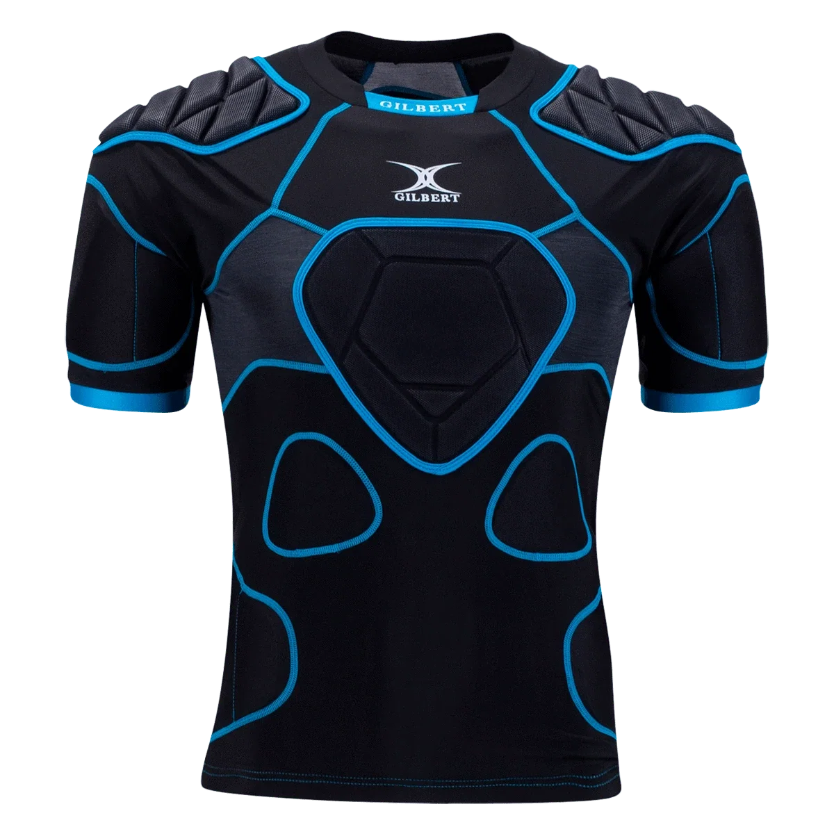 Image of Gilbert XP1000 Black/Charcoal Protective Rugby Top