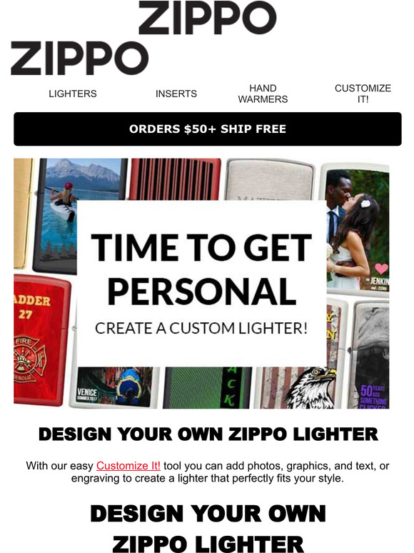 Zippo Design Your Own Zippo Lighter Milled