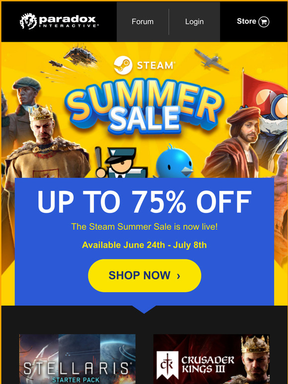 Paradox: Steam Summer Sale - Up to 75% OFF