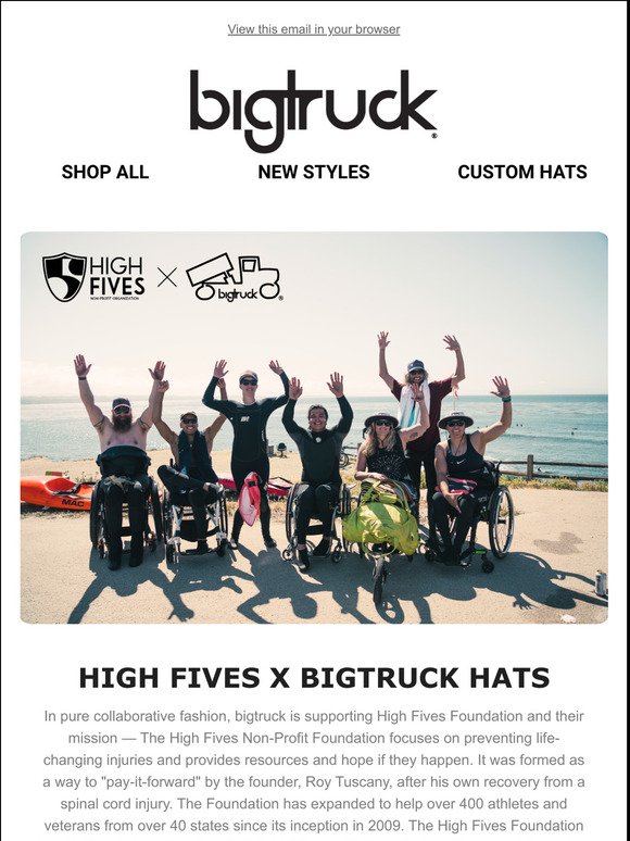 High Fives Foundation hats are here! 