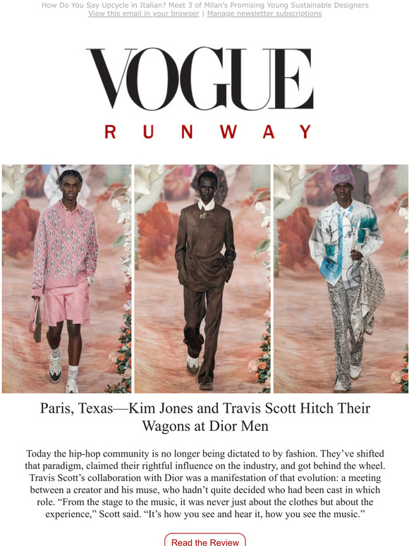 VOGUE: Kim Jones and Travis Scott Hitch Their Wagons at Dior Men | Milled