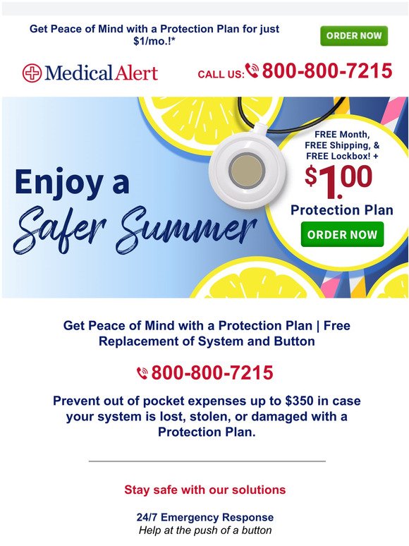 Reminder: Medical Alert Summer Special