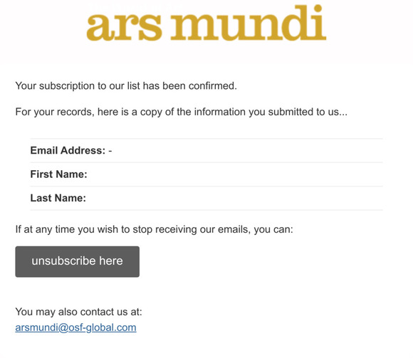 Newsletter: Subscription Confirmed