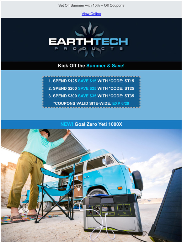 Earthtech Products Summer 2021 Savings + New Yeti 1000X Power Station
