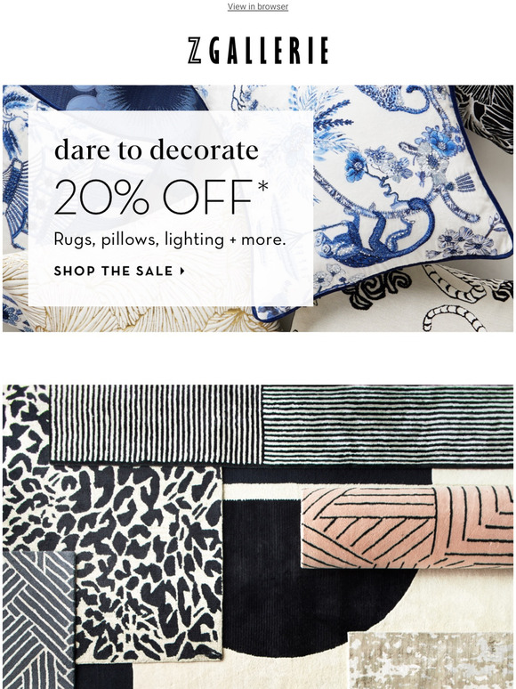 Z Gallerie: Soften Your Space | 20% Off Rugs + Windows | Milled