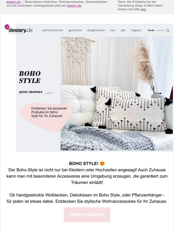 Boho Style im Sommer  Dekokissen, Sommerdecken, Hngetpfe und vieles mehr!