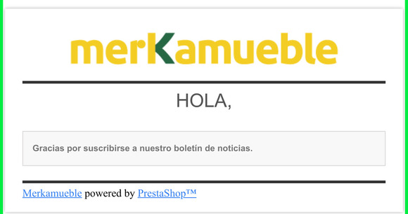 [Merkamueble] Confirmacin de la suscripcin a nuestro Boletn de noticias