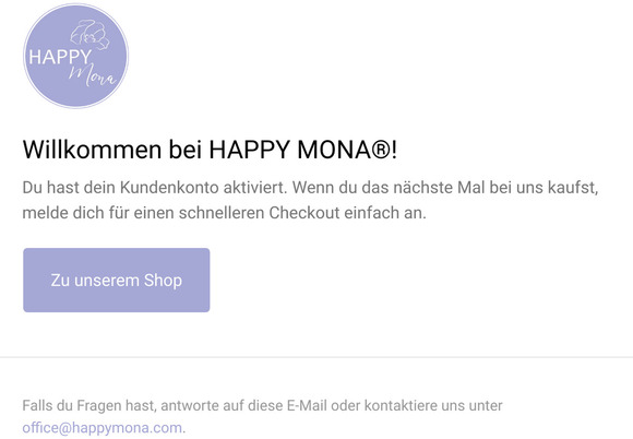Besttigung des Kundenkontos