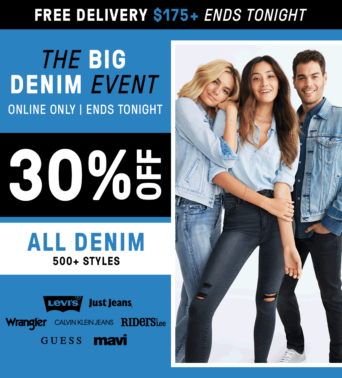 CHANCE! 30% off all denim ends tonight 