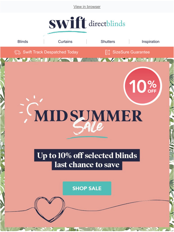Our Mid Summer Sale ends tomorrow, don't miss it!