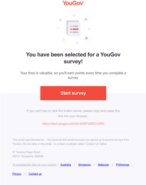 You have been selected for a YouGov survey!