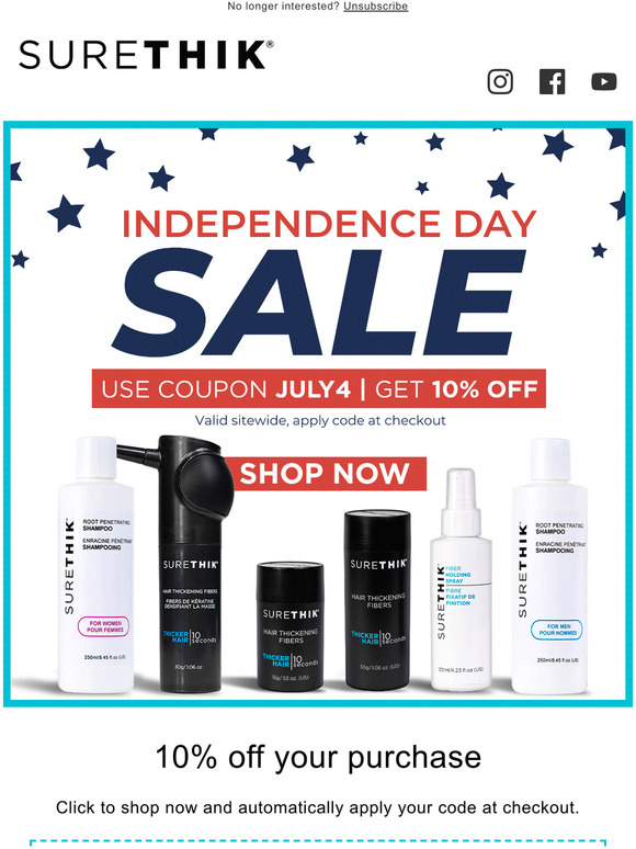 Happy 4th of July! Let's Celebrate with 10% OFF